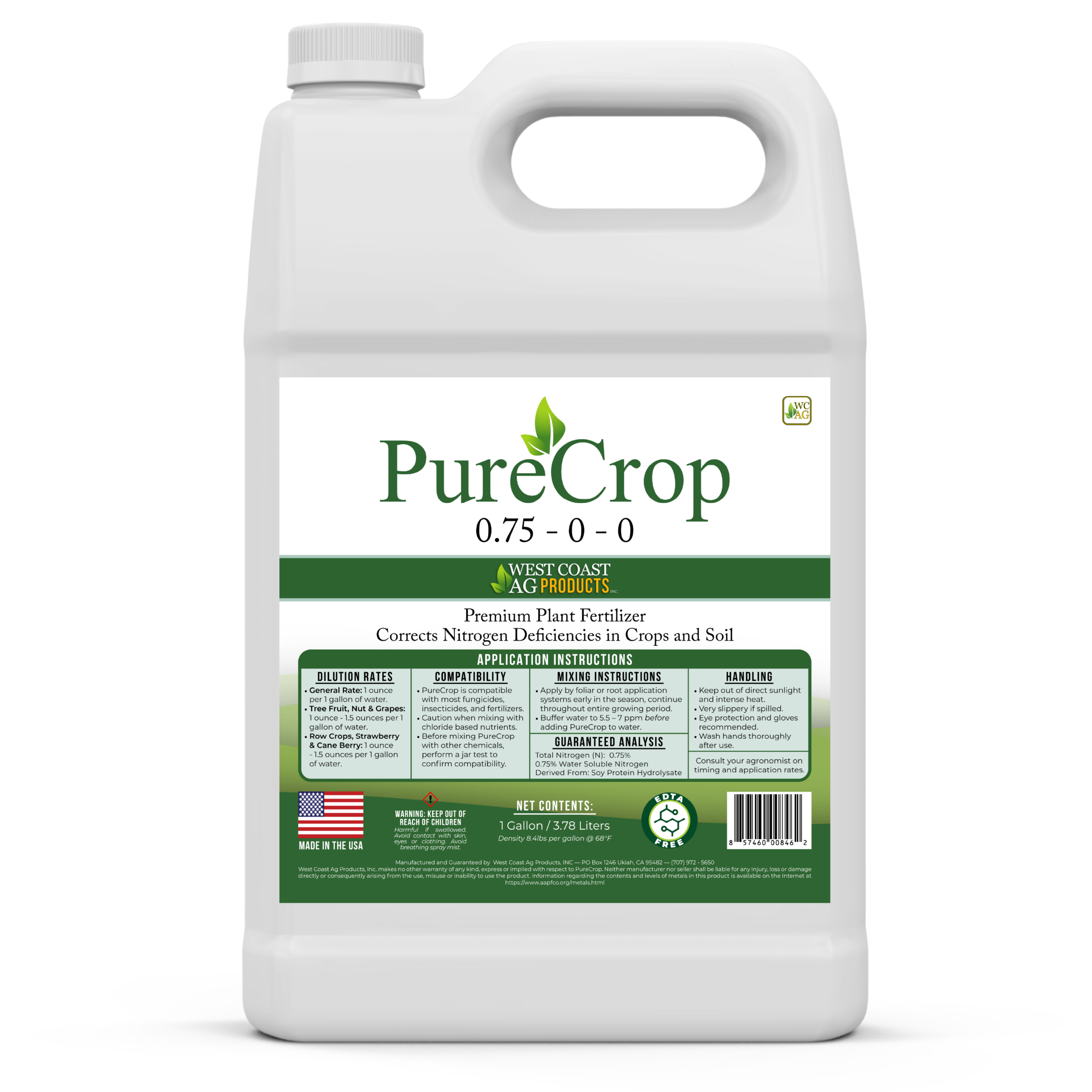 1 gallon bottle product photo of PureCrop Bottle
